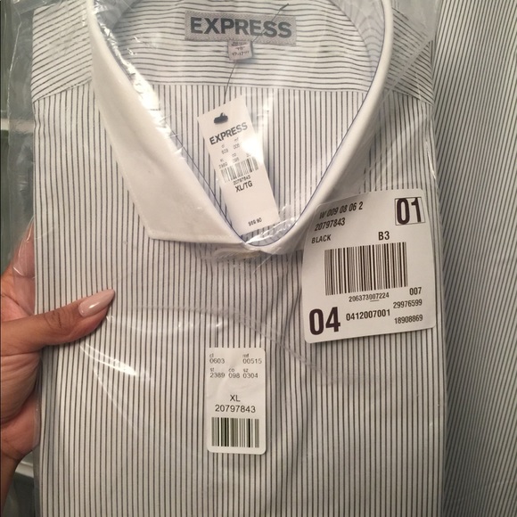 EXPRESS men’s contrast fitted collar shirt XL - Picture 4 of 5
